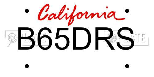 B65DRS California License Plate