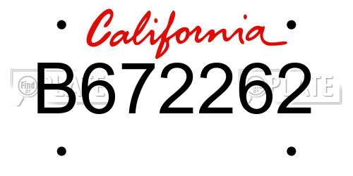 B672262 California License Plate
