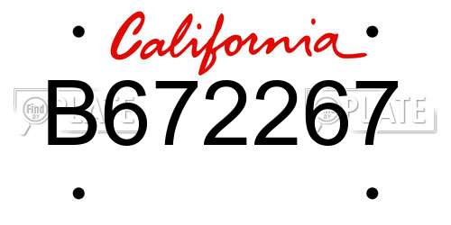 B672267 California License Plate