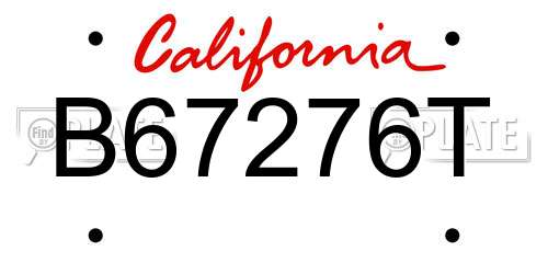 B67276T California License Plate