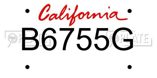 B6755G California License Plate