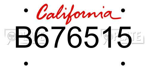 B676515 California License Plate