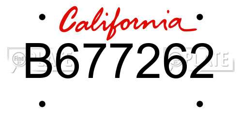 B677262 California License Plate