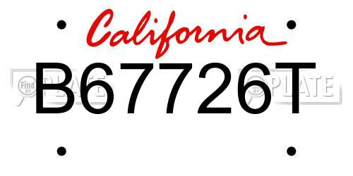 B67726T California License Plate