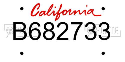 B682733 California License Plate