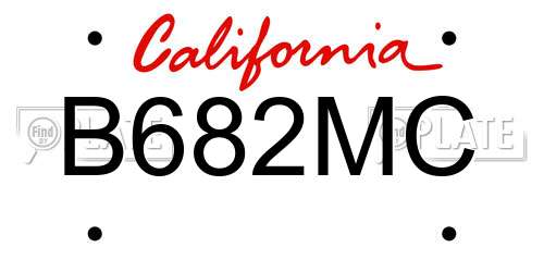 B682MC California License Plate