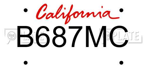 B687MC California License Plate