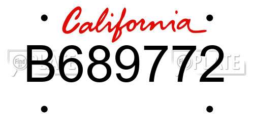 B689772 California License Plate