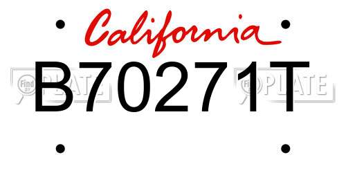 B70271T California License Plate