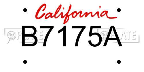 B7175A California License Plate