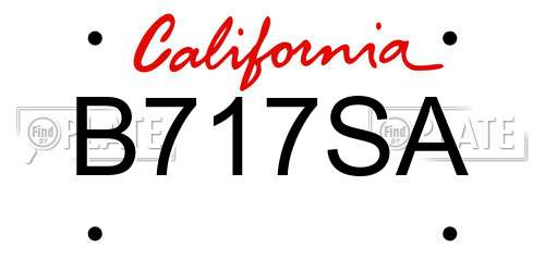 B717SA California License Plate