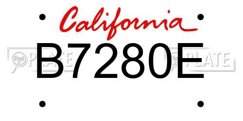 B7280E California License Plate