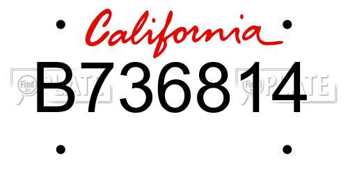 B736814 California License Plate