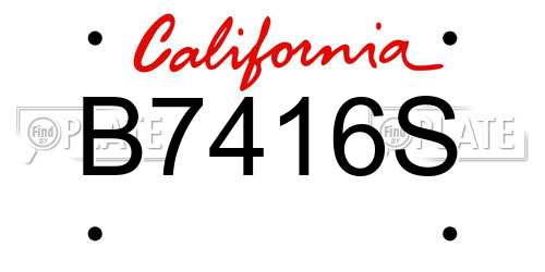 B7416S California License Plate