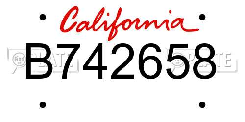 B742658 California License Plate