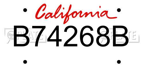 B74268B California License Plate