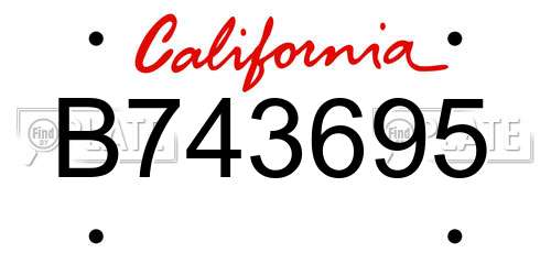 B743695 California License Plate