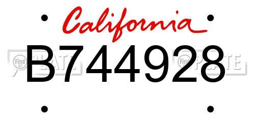 B744928 California License Plate