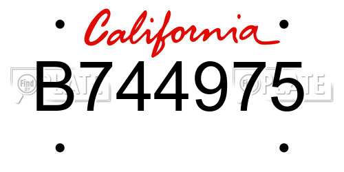 B744975 California License Plate