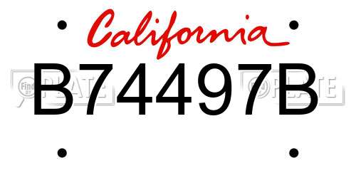 B74497B California License Plate