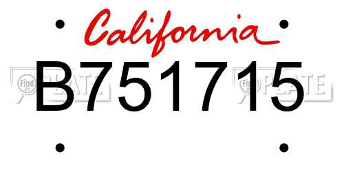 B751715 California License Plate