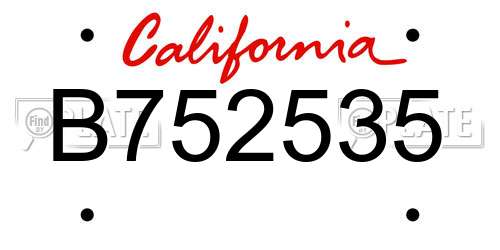 B752535 California License Plate