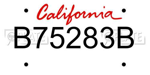 B75283B California License Plate