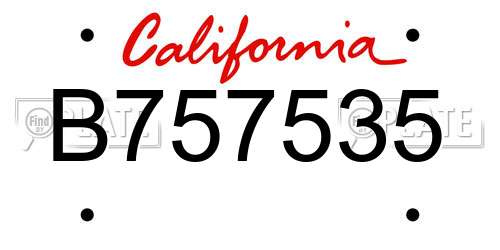 B757535 California License Plate