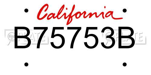 B75753B California License Plate