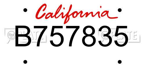 B757835 California License Plate