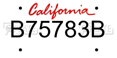 B75783B California License Plate
