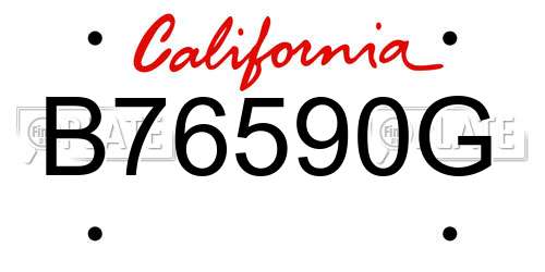 B76590G California License Plate