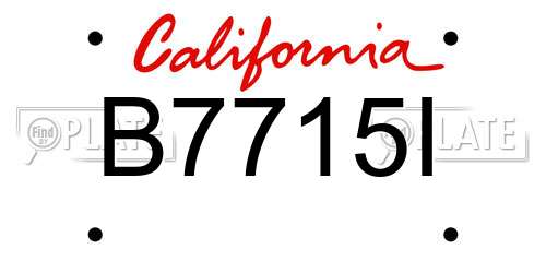 B7715I California License Plate