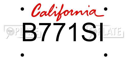 B771SI California License Plate