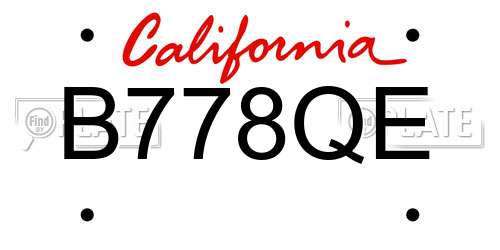 B778QE California License Plate