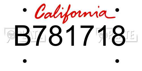 B781718 California License Plate