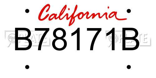 B78171B California License Plate