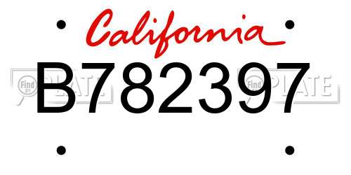B782397 California License Plate