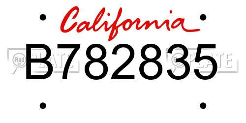 B782835 California License Plate