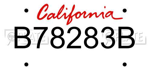 B78283B California License Plate