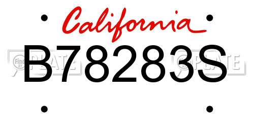 B78283S California License Plate