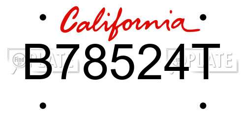 B78524T California License Plate