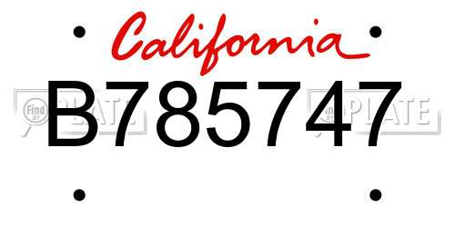 B785747 California License Plate