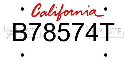 B78574T California License Plate