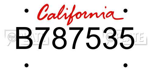 B787535 California License Plate
