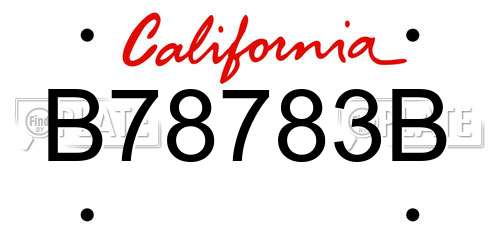 B78783B California License Plate