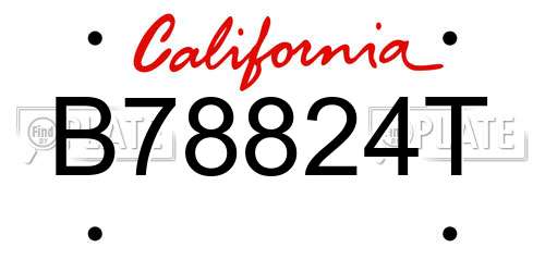 B78824T California License Plate