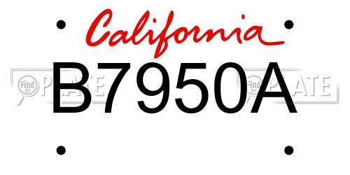 B7950A California License Plate