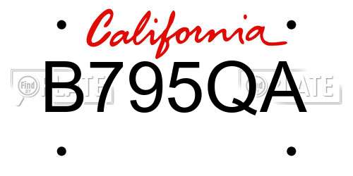 B795QA California License Plate