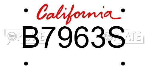 B7963S California License Plate